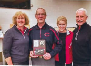 Dick Fisher (center left) following his Circleville athletic Hall of Fame induction